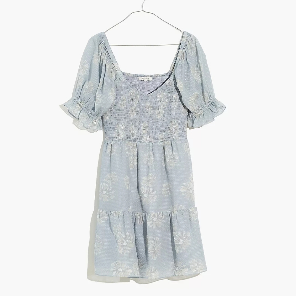 Lucie silk Smocked Minidress medium nwot